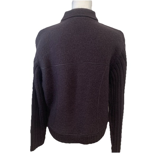 IE Relaxed Wool Button Up‎ Cardigan Chocolate Brown Woman Large Made Australia - Picture 5 of 9